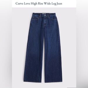 Abercrombie Curve Love High Rise Wide Leg Jean - Blue